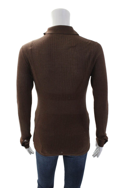 Dodo Bar Or Womens Silk Button Down Cardigan Twinset Sweater Brown Size EUR 42