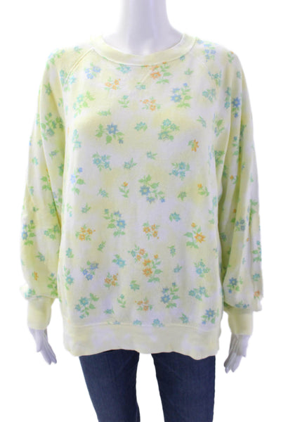 Sincerely Jules For Bandier Womens Floral Print Sweatshirt Yellow Size Extra Sma