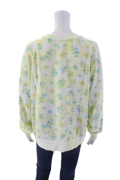 Sincerely Jules For Bandier Womens Floral Print Sweatshirt Yellow Size Extra Sma