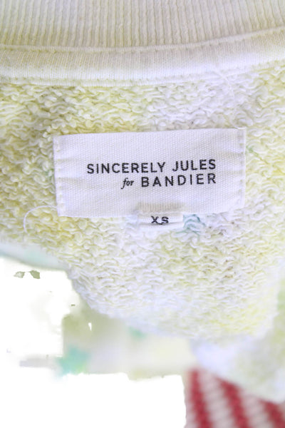 Sincerely Jules For Bandier Womens Floral Print Sweatshirt Yellow Size Extra Sma