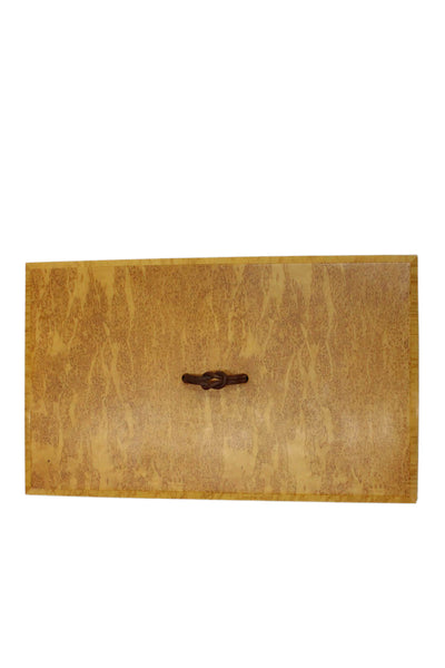 Hermes Brown Lacquered Wood Twist Handle Mini Compartment Table 30"x18.5"