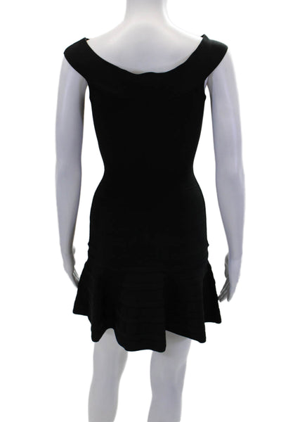 Guess By Marciano Womens Off Shoulder Sleeveless Fit & Flare Dress Black Size XS