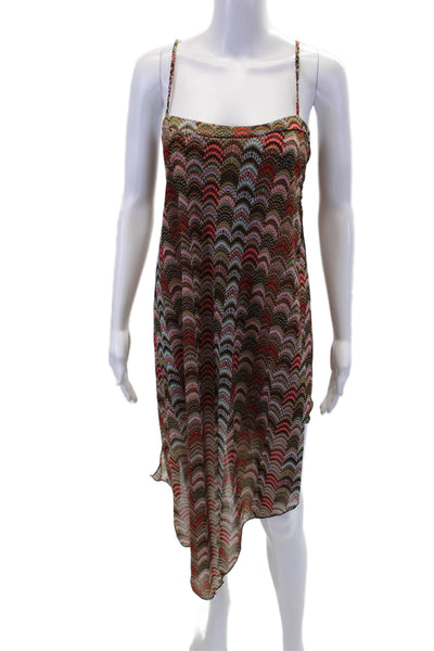 Letarte Womens Abstract Print Sleeveless Dress Multi Colored Size Large