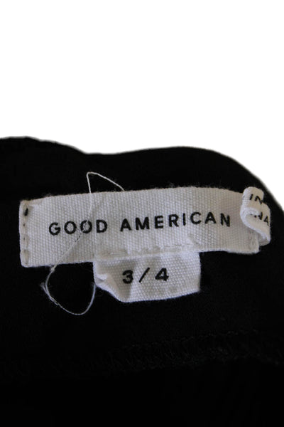 Good American Womens Accordion Pleat Spaghetti Strap Maxi Dress Black Size 3