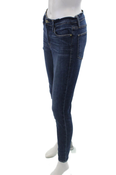 Frame Womens Cotton Zip Button Slim Leg Denim Jeans Blue Size EUR 28