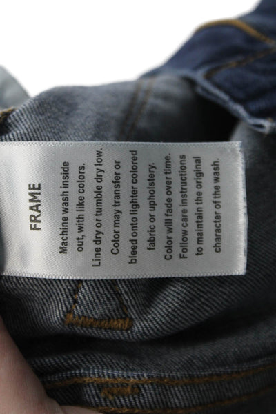 Frame Womens Cotton Zip Button Slim Leg Denim Jeans Blue Size EUR 28