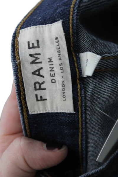 Frame Womens Cotton Zip Button Slim Leg Denim Jeans Blue Size EUR 28