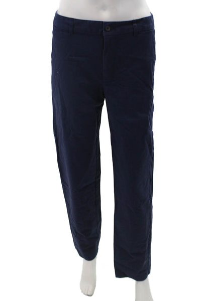 Polo Ralph Lauren Blue Label Womens Cotton Zip Button Dress Pants Blue Size 18