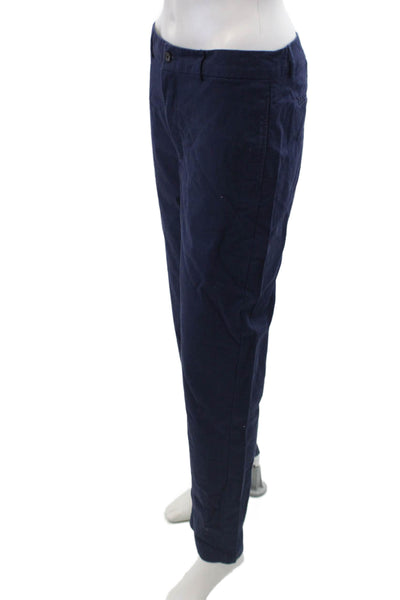 Polo Ralph Lauren Blue Label Womens Cotton Zip Button Dress Pants Blue Size 18