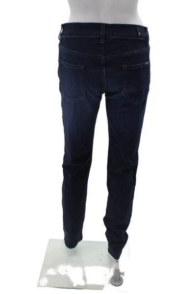 7 For All Mankind Womens Zip Button Slim Leg Denim Jeans Blue Size EUR 28