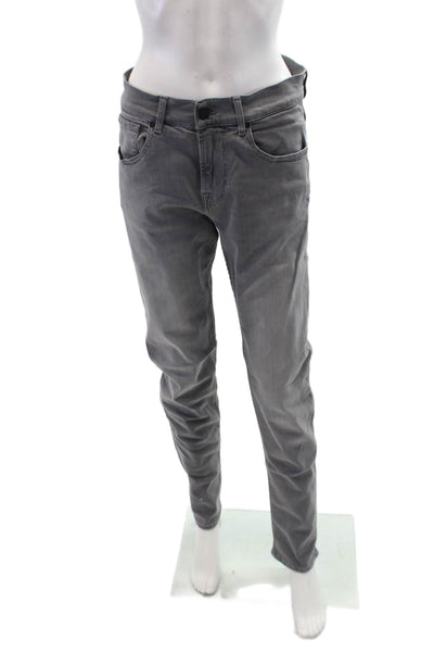 7 For All Mankind Womens Cotton Slim Tapered Leg Jeans Gray Size EUR 30
