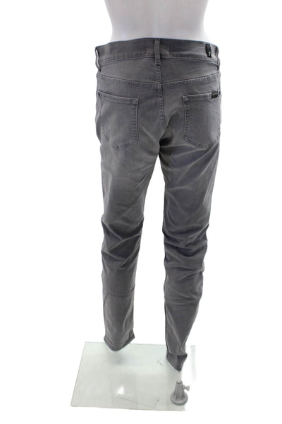 7 For All Mankind Womens Cotton Slim Tapered Leg Jeans Gray Size EUR 30