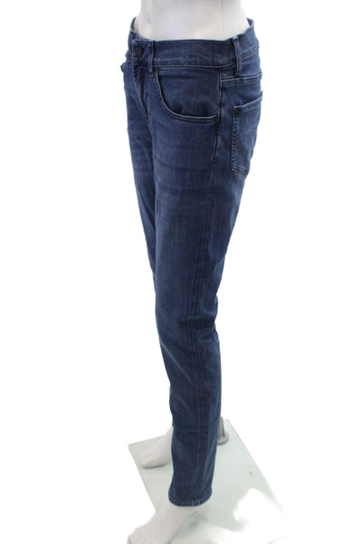 7 For All Mankind Womens Cotton Zip Button Slim Leg Denim Jeans Blue Size EUR 28