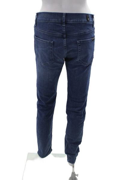 7 For All Mankind Womens Cotton Zip Button Slim Leg Denim Jeans Blue Size EUR 28
