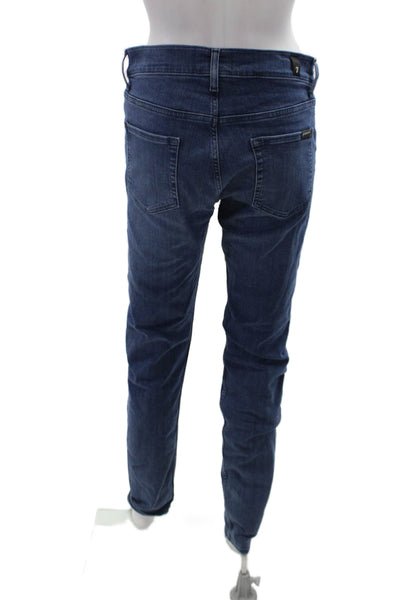 7 For All Mankind Womens Cotton Zip Button Denim Jeans Blue Size EUR 30