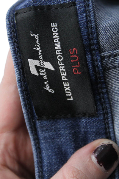 7 For All Mankind Womens Cotton Zip Button Denim Jeans Blue Size EUR 30