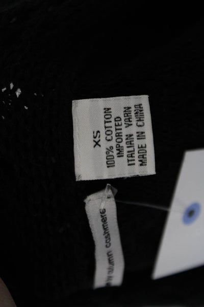 Cotton By Autumn Cashmere Womens Long Sleeve Open Knit Cardigan Black Size XS