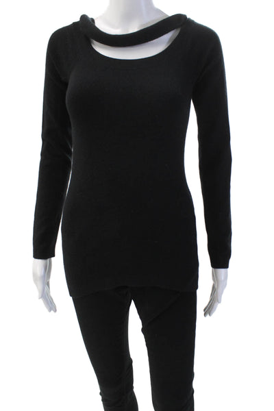 Christopher Fischer Women's Long Sleeves Round Neck Sweater Black Size XS