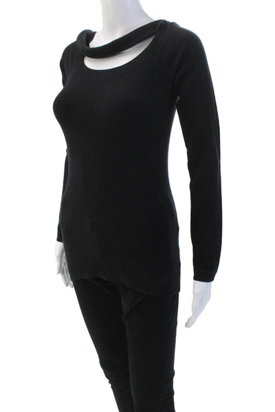 Christopher Fischer Women's Long Sleeves Round Neck Sweater Black Size XS