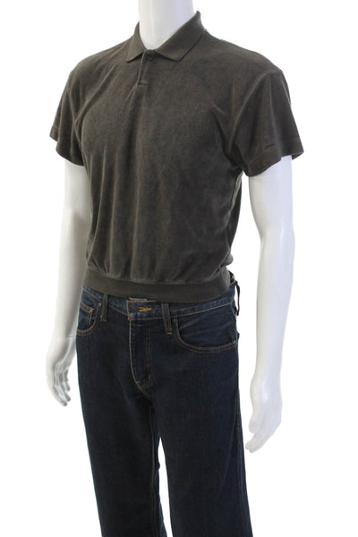 FOG Essentials Boys Collared Short Sleeve Button-Up Polo Shirt Gray Size 6/7
