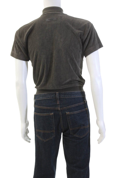 FOG Essentials Boys Collared Short Sleeve Button-Up Polo Shirt Gray Size 6/7