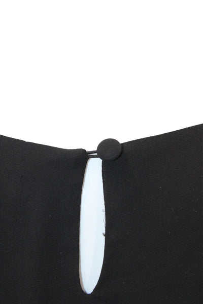 BCBGMAXAZRIA Womens Round Neck Sleeveless Sleek Tank Top Black Size L