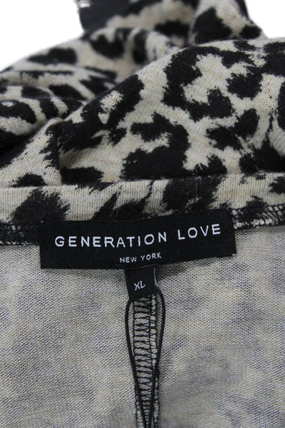 Generation Love Womens Short Sleeve Round Neck Animal Print T-shirt Dress Brown