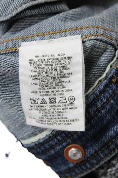 Pilcro Anthropologie Womens Button Front Collared Jean Jacket Blue Gray Size XS