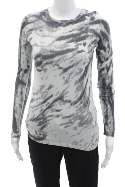 Kokun Womens Long Sleeve Crew Neck Abstract Sweatshirt Gray Size Small
