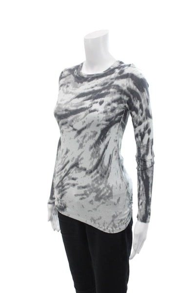 Kokun Womens Long Sleeve Crew Neck Abstract Sweatshirt Gray Size Small