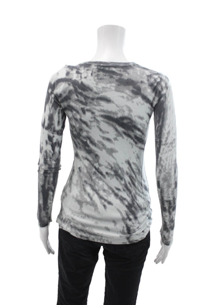 Kokun Womens Long Sleeve Crew Neck Abstract Sweatshirt Gray Size Small