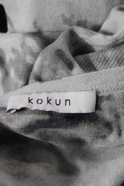 Kokun Womens Long Sleeve Crew Neck Abstract Sweatshirt Gray Size Small