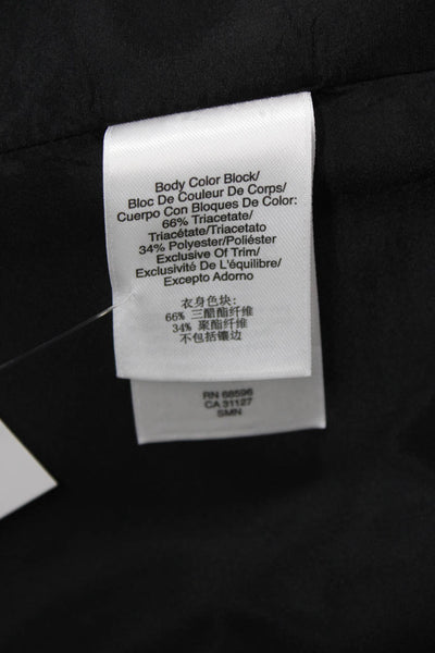 DKNY Womens Single Button Notched Lapel Blazer Jacket Black Gray Size 2