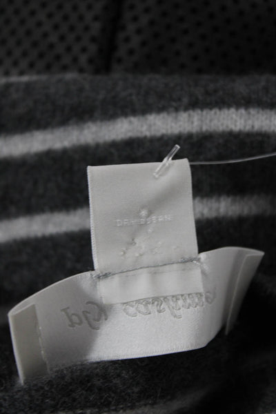 Ply Cashmere Womens Long Sleeve Striped Cashmere Sweater Gray Size Extra Small