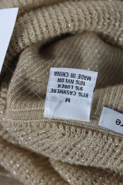 Autumn Cashmere Womens Cashmere Sleeveless Cowl Neck Sweater Gold Size M