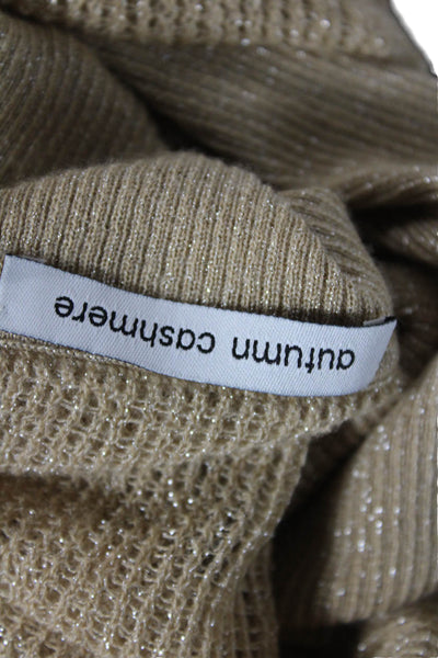 Autumn Cashmere Womens Cashmere Sleeveless Cowl Neck Sweater Gold Size M