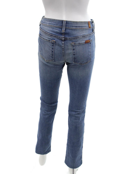 7 For All Mankind Womens Cotton The Modern Straight Zip Fly Jeans Blue Size 26