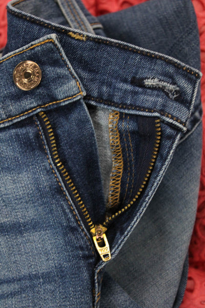 7 For All Mankind Womens Cotton The Modern Straight Zip Fly Jeans Blue Size 26