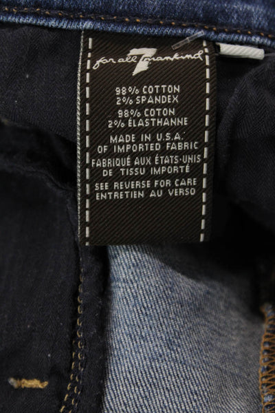 7 For All Mankind Womens Cotton The Modern Straight Zip Fly Jeans Blue Size 26