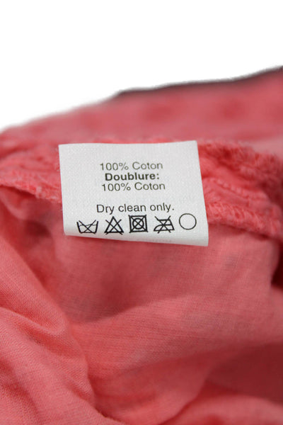 J Crew Womens Cotton Eyelet Embroidered Straight Mini Pencil Skirt Pink Size 0
