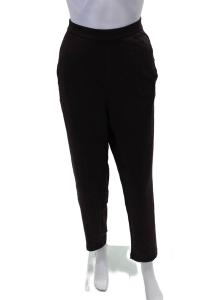 Eileen Fisher Womens Pull On High Rise Pants Purple Organic Cotton Size Small