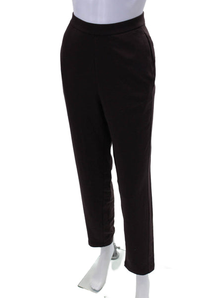 Eileen Fisher Womens Pull On High Rise Pants Purple Organic Cotton Size Small