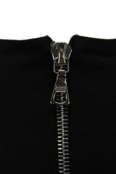 David Koma Womens Long Sleeves V Neck Back Zipper Blouse Black Size 12