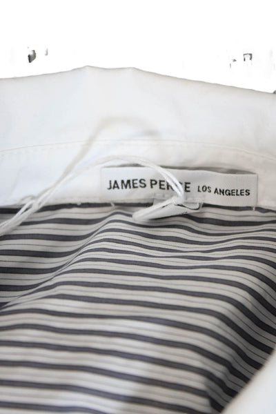 James Perse Women's Long Sleeves Collared Button Down Striped Shirt Size 3