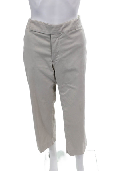 Marni Women's Hook Closure Flat Front Straight Leg Dress Pants Beige Size 46