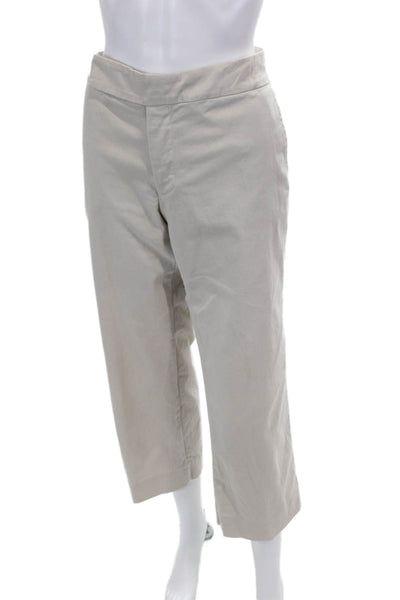 Marni Women's Hook Closure Flat Front Straight Leg Dress Pants Beige Size 46