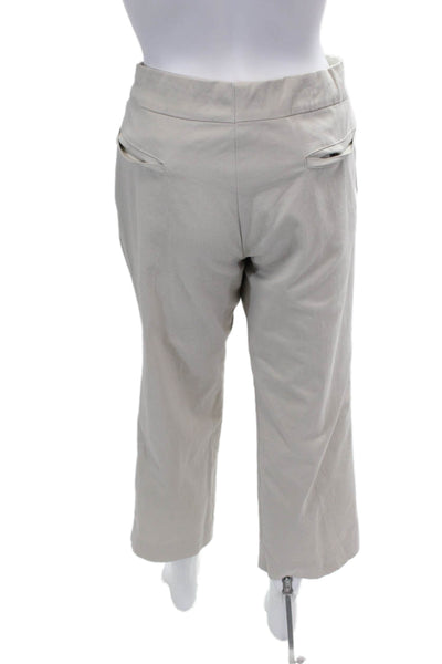 Marni Women's Hook Closure Flat Front Straight Leg Dress Pants Beige Size 46