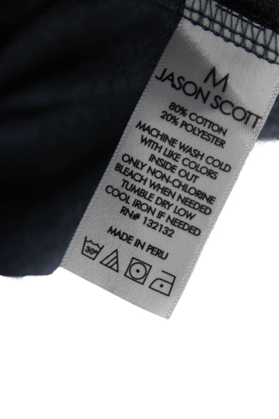 Jason Scott Mens Button Front Short Sleeve Baseball Jersey Shirt Blue Medium