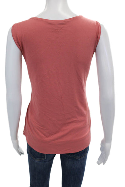 Eileen Fisher Womens Scoop Neck Knit Boxy Tank Top Pink Size Large