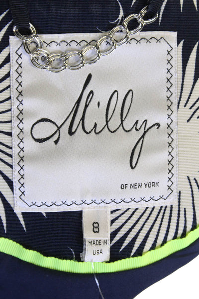 Milly Of New York Womens Cotton Textured Short Sleeve Jacket Gray Size 8